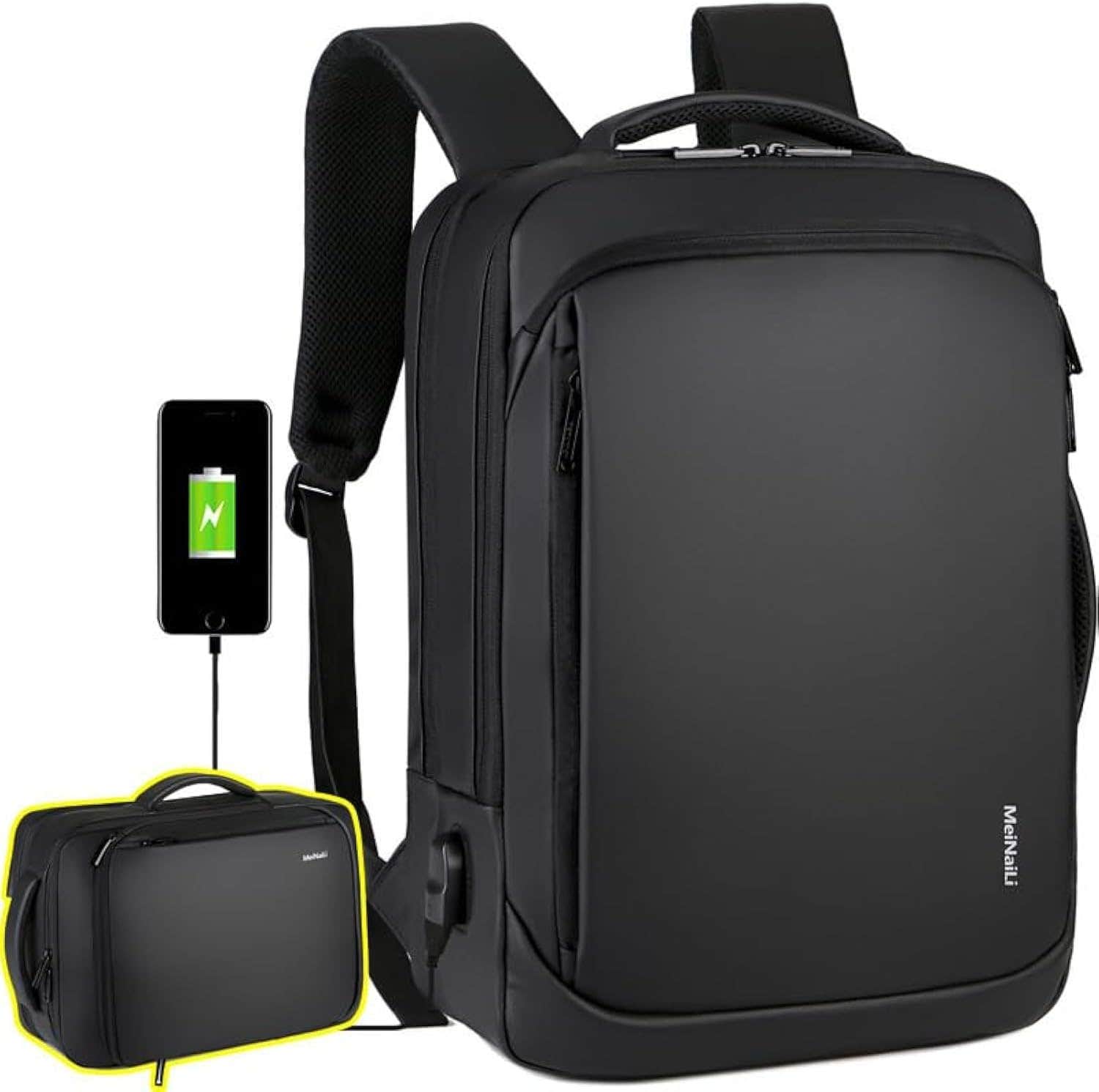 N Elegance USB Charging Backpack 15.6" Laptop Business Travel Bag