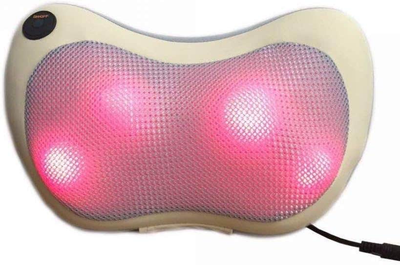 Shiatsu Massage Pillow for Car and Home Use - Pink, Heat Therapy
