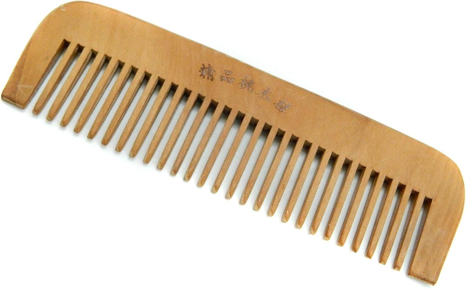 Nologo Natural Wood Wide Tooth Comb - 17in, 5cm, 28g, Wide Tooth 3.5 ml