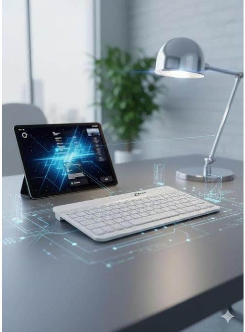 Mini Wireless Bluetooth Keyboard for Android and iOS, White - Compact & Lightweight