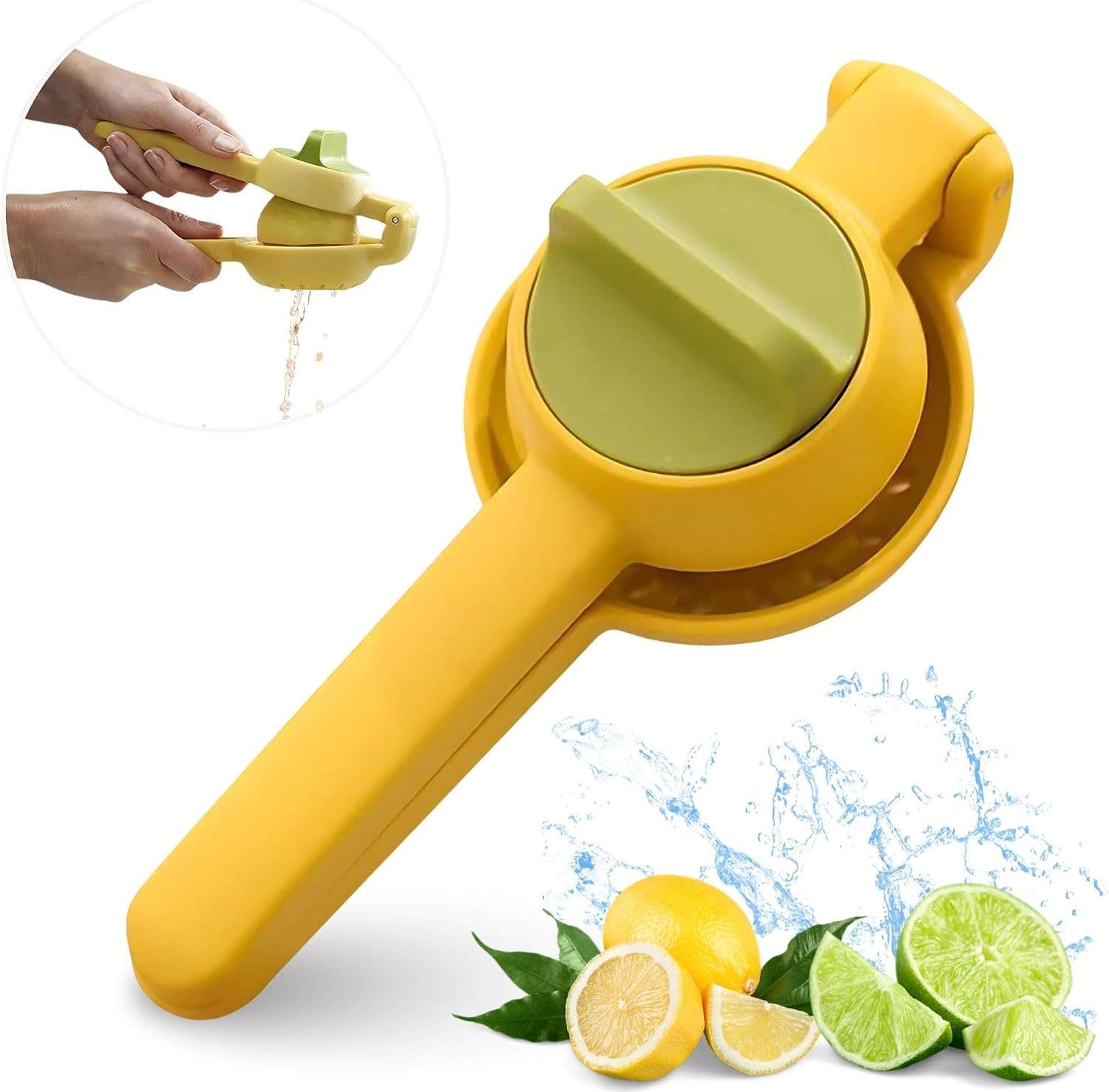 Thunder Up Yellow Lemon Squeezer Handheld Manual - Durable Plastic - Citrus Juicer