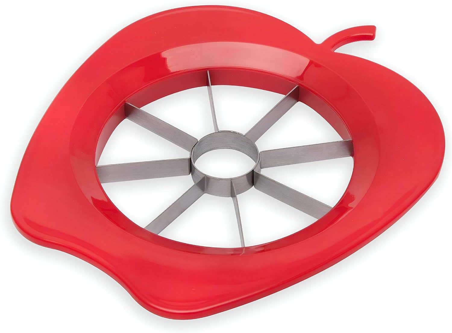 Red Apple Slicer - 8-Slice Design, Stainless Steel Blade, Red