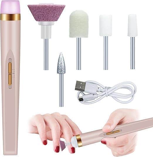 Electric Nail File Kit | Rechargeable & Adjustable | 2 Speeds | Aluminum Body