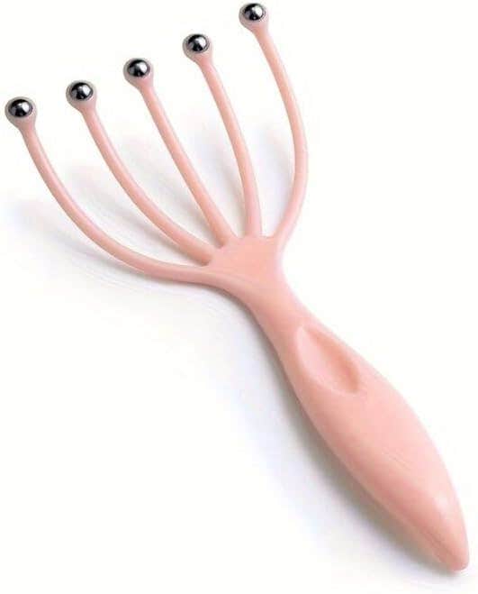 Handheld Scalp Massager with Metal Ball Tips - Grey, Rechargeable