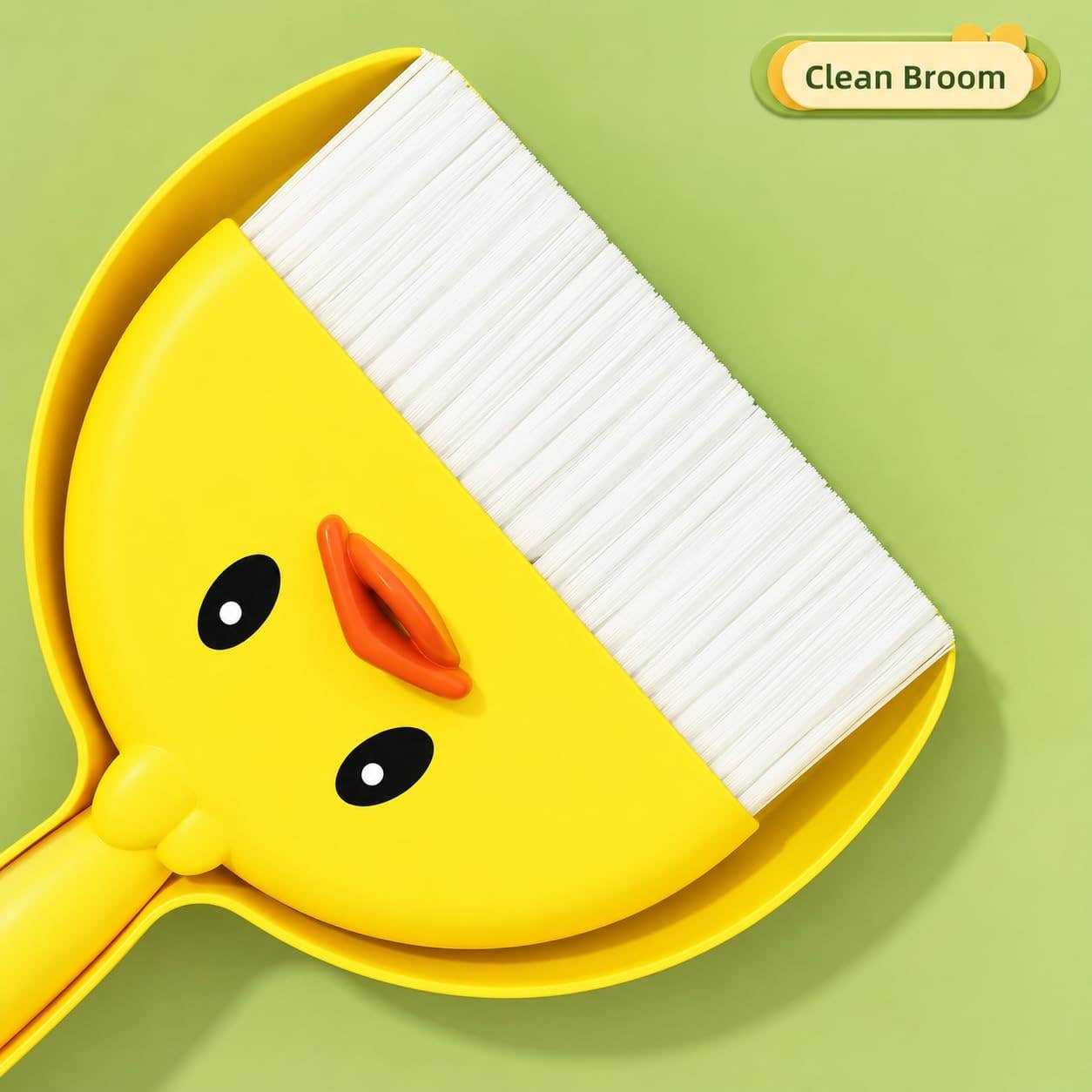Mini Yellow Duck Design Desktop Cleaner | Compact & Portable Brush and Dustpan Set