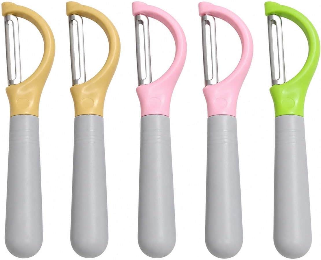 Generic Vegetable Peelers Set of 5 | Stainless Steel Blade, Ergonomic Handle | Multi-Colour Options | Kitchen Tool
