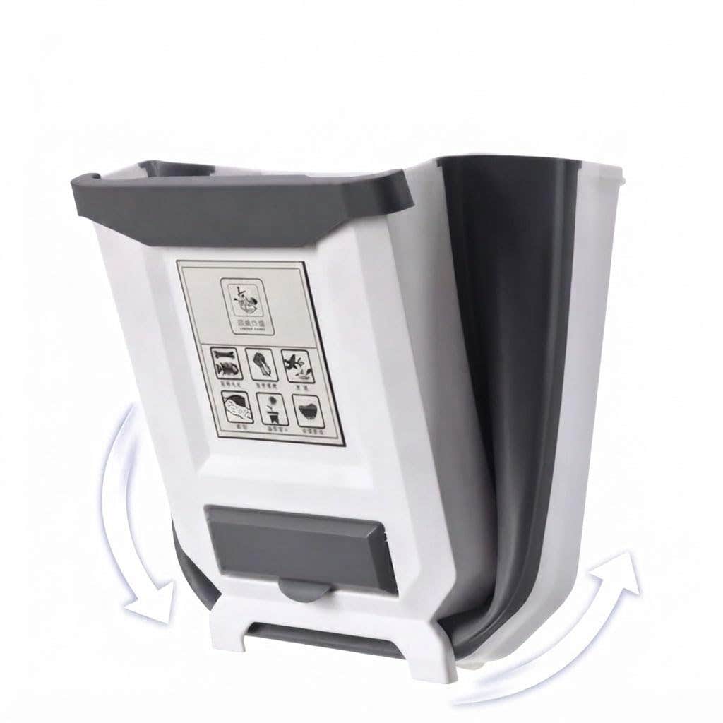 Generic Foldable Hanging Trash Bin for Kitchen, Bathroom & Bedroom