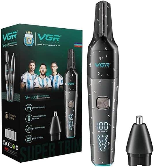VGR V-603 2-in-1 Nose & Body Trimmer, Black & Gold, Waterproof, LED Display