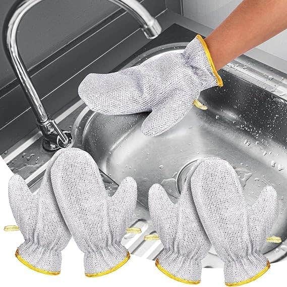 BHALALA'S STORE Silicone Dishwashing Gloves - Bamboo Fiber Material