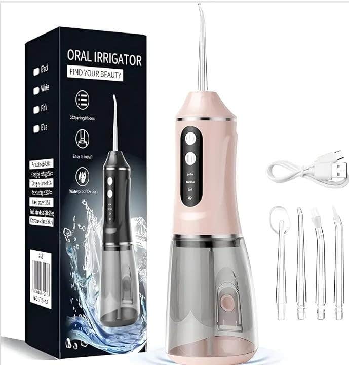 Cordless Portable Water Flosser, Rechargeable, 3 Modes, Pink