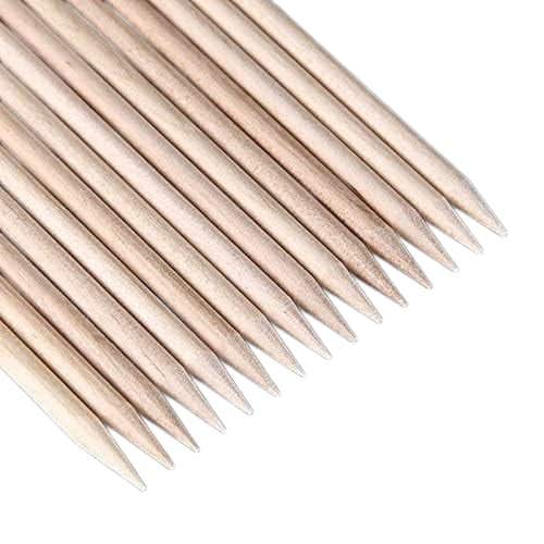 Wooden Nail Art Cuticle Pusher (100 Pieces, Orange)