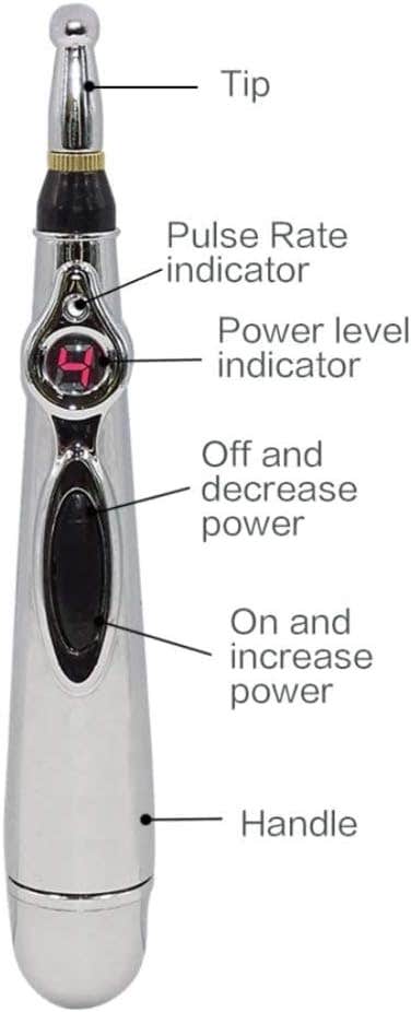 Electric Therapy Acupuncture Pen with 3 Massage Head Function - Portable Acupuncture Pain Relief Therapy Pen - Meridian Energy Pulse Massage Pen Relief Pain Therapy