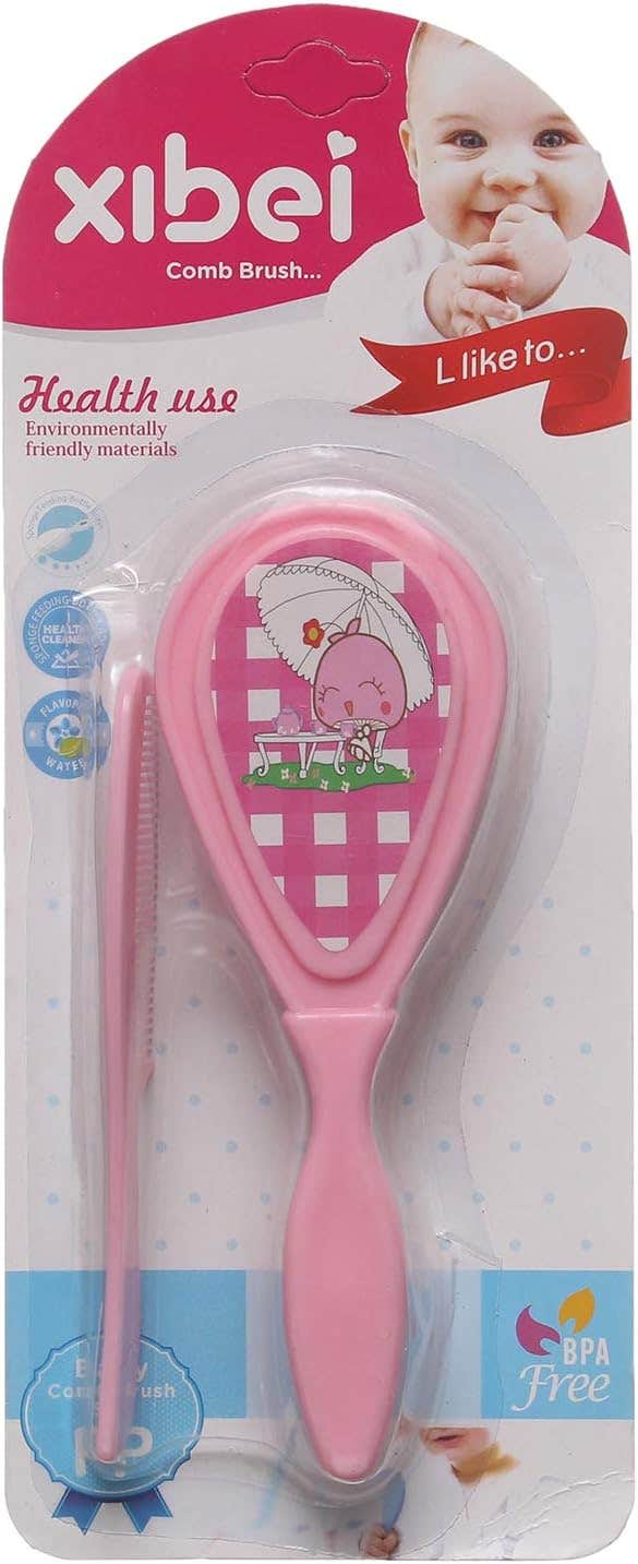 Generic Baby Brush and Comb Set - Pink, Unisex - 38g