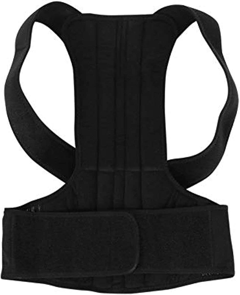 Adjustable Black Cotton Posture Corrector Brace - Generic - Fitness Support
