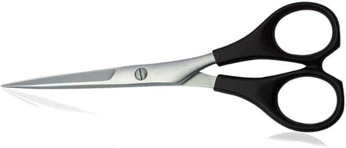 Generic Modern Hair Scissors - Stainless Steel, Black, 6" Length