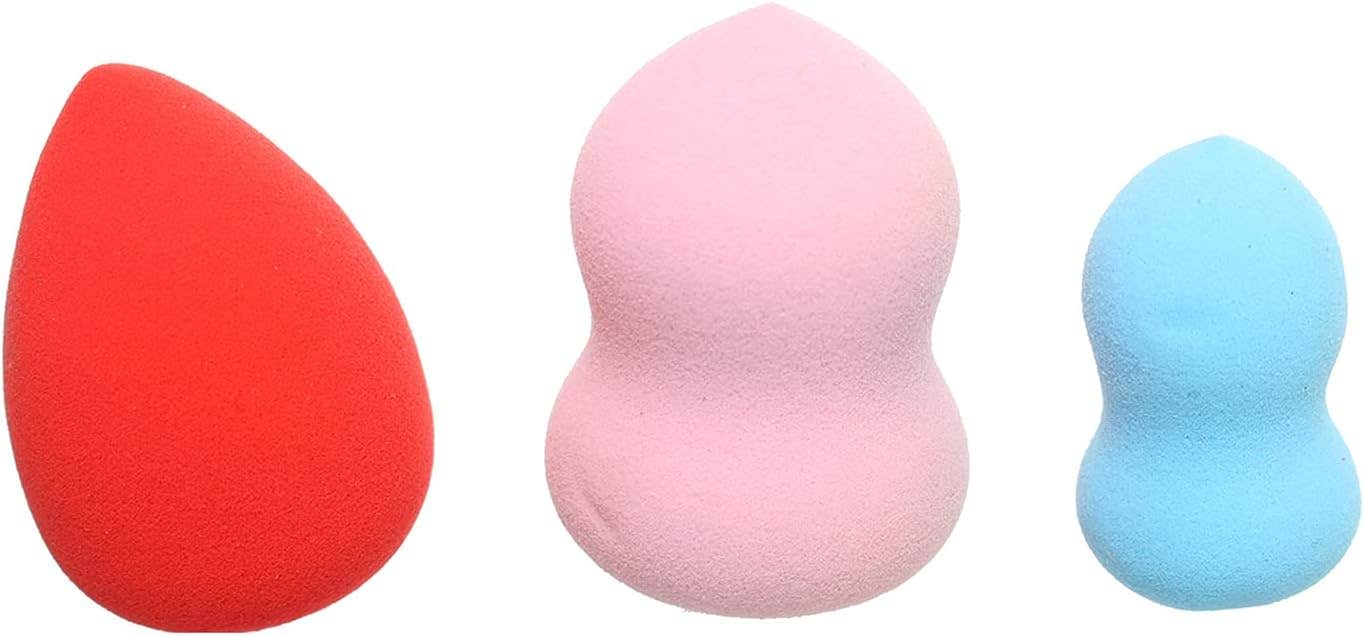 Makeup Sponges Set - 3 Pieces, Multicolored, Polyurethane (PU)