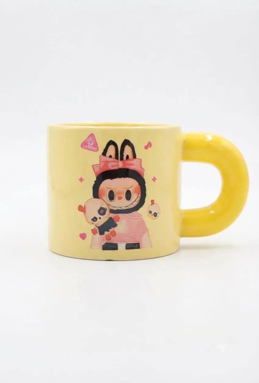 Premium Porcelain Mug, LabuBo Design, Yellow - 295ml