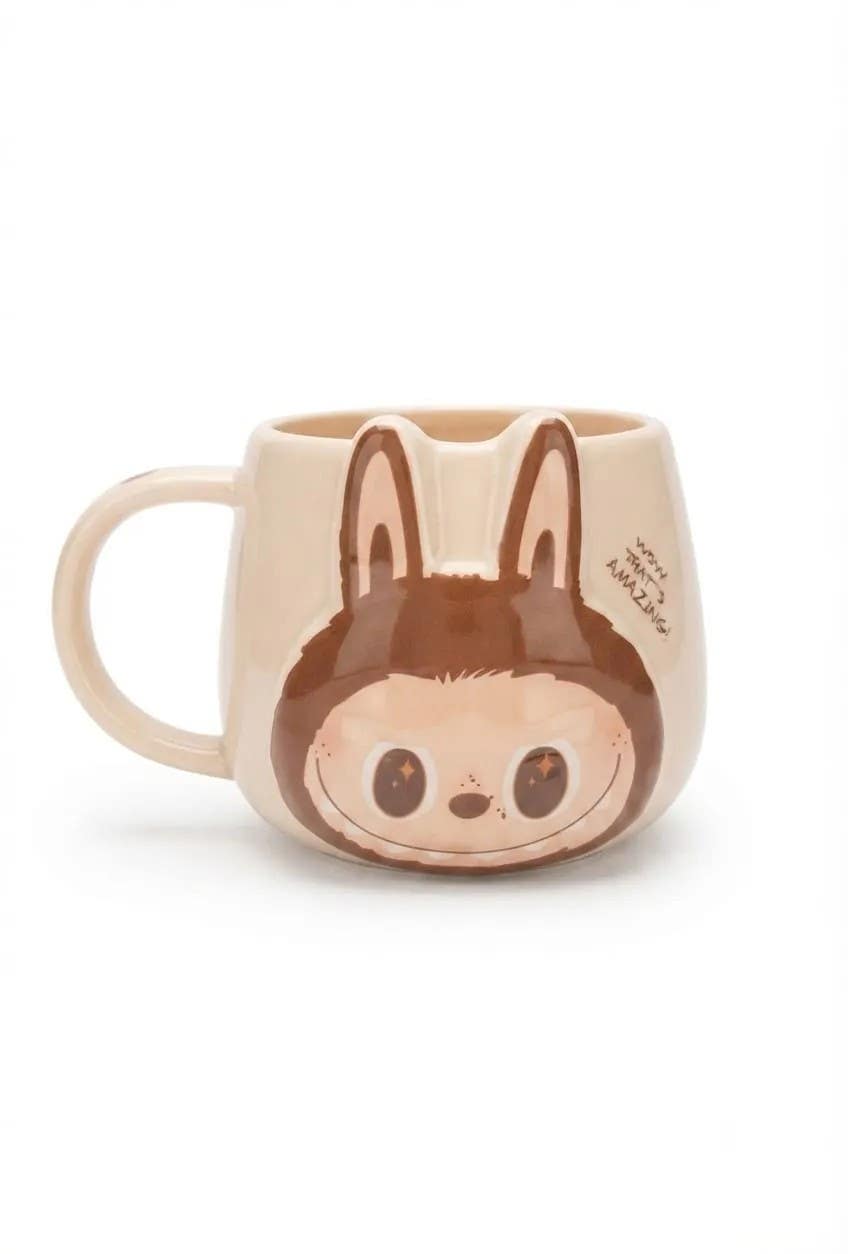 Premium Porcelain Mug, Laboob Design, Beige 290ml - Elegant & Durable