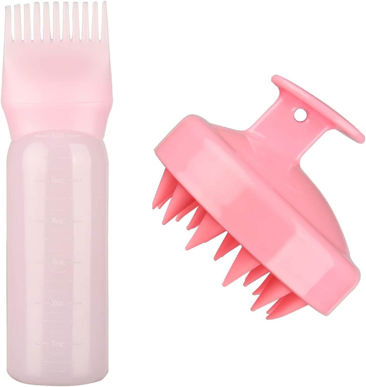 MFUOE Root Comb Applicator Bottle with Scalp Massager Hair Dye Brush - Multicolor