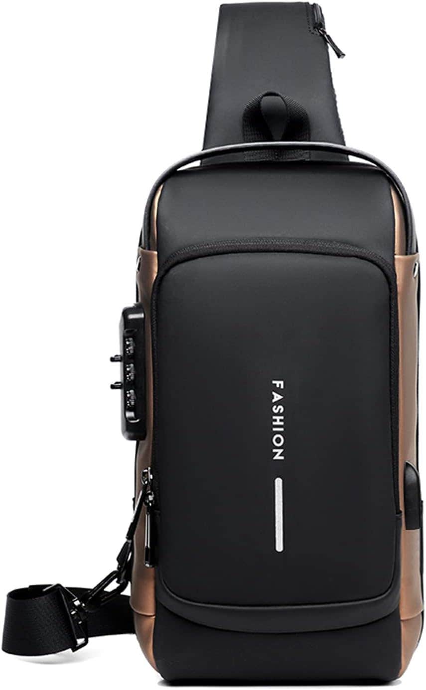 FANDARE Anti-theft Sling Bag with USB Charging Port | Business Men Chest Crossbody Bag