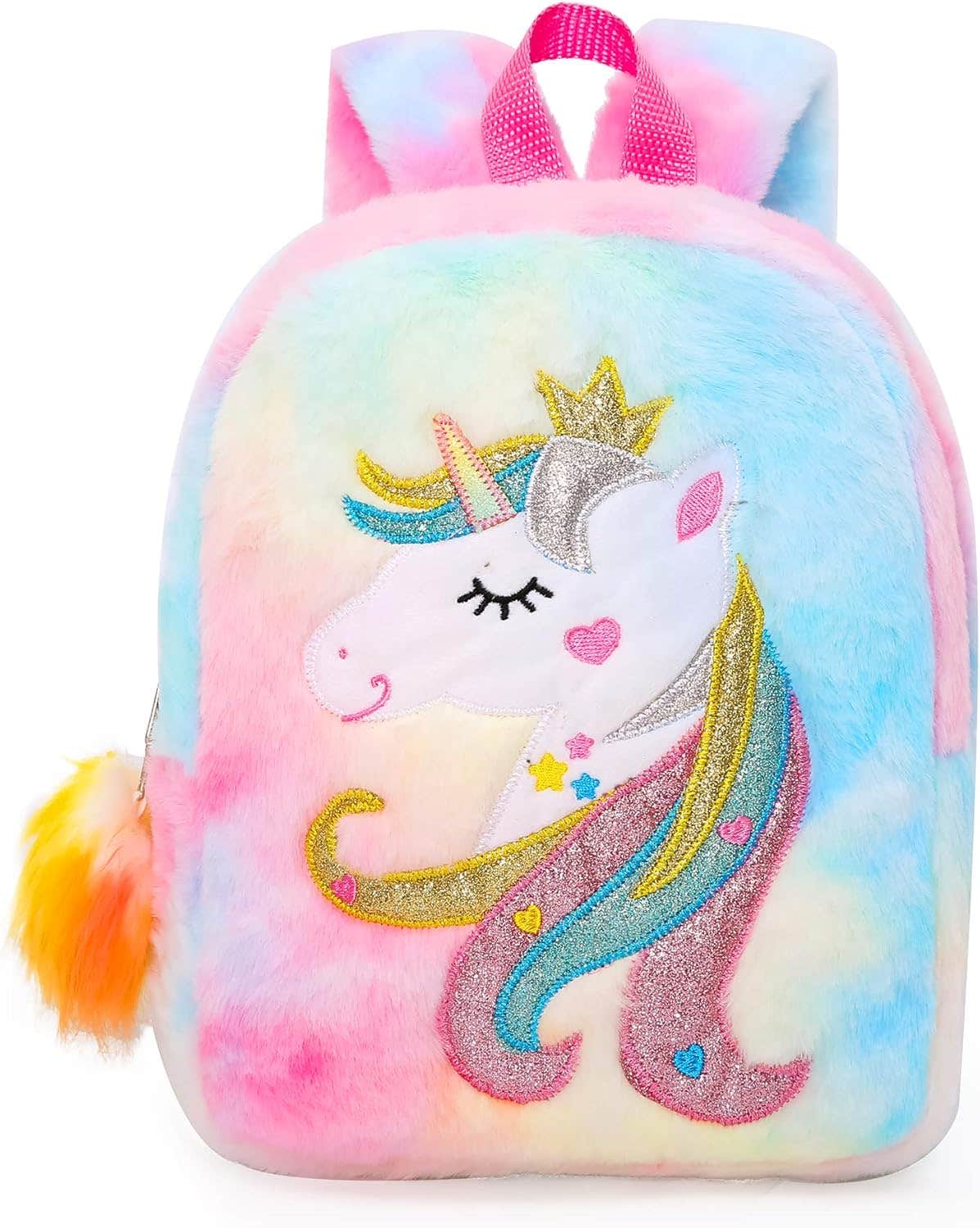 HICCUPfish Cute Plush Unicorn Toddler Mini Travel Bag for Girls 3-6 | Durable & Whimsical | Adjustable Straps