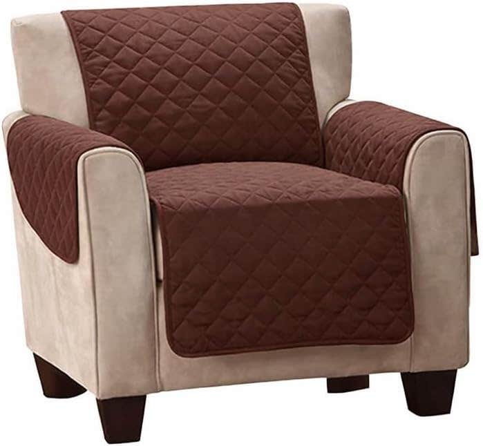 Brown Polyester Recliner Chair Cover Non Slip Washable Furniture Protector - Modern Style - Generic Brand