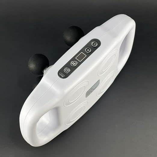 Electric Body Massager For Pain Relief Muscle Relaxation Device Digital Deep Tissue Massage Gun With 4 Rollers Adjustable Speed Rechargeable Handheld Massager For Back Neck Shoulders Legs