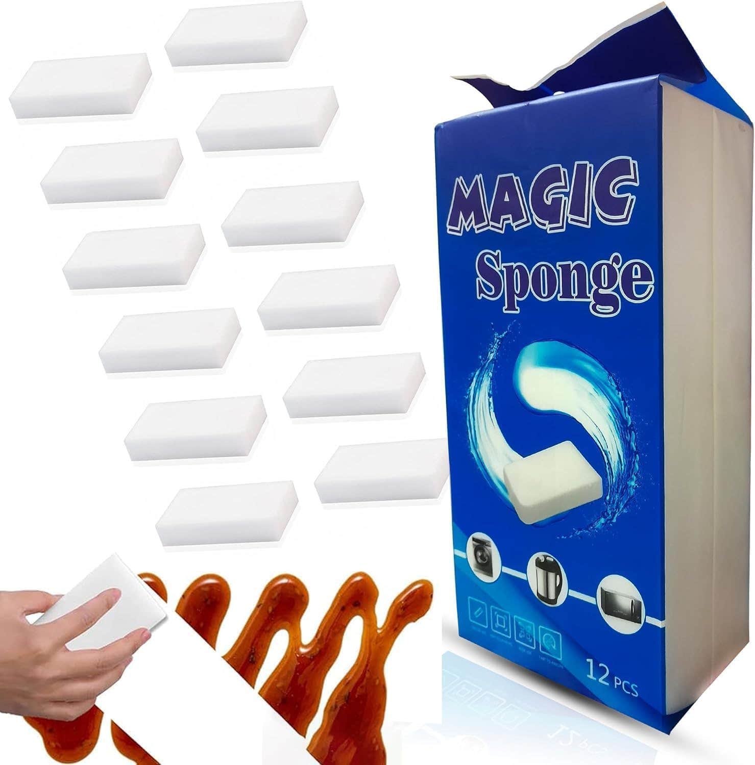 Magic Cleaning Sponge - Reusable Multipurpose Eraser Pad (12PCS)