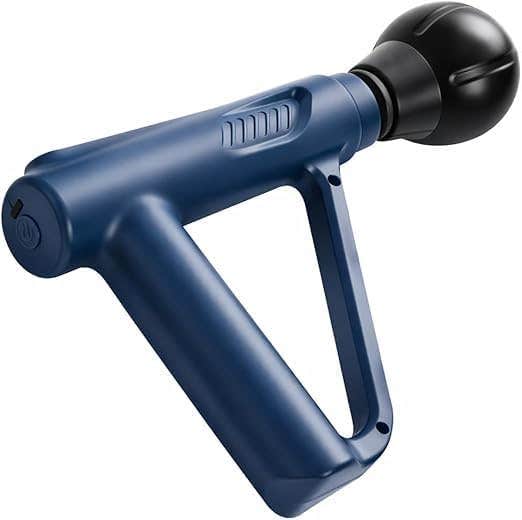 Massage Gun, Body Massager Handheld Muscle Vibration Massage Device with Professional-Style Massage Heads, Quiet Operation for Shoulders, Back, Arms, Legs and Calves (Blue)