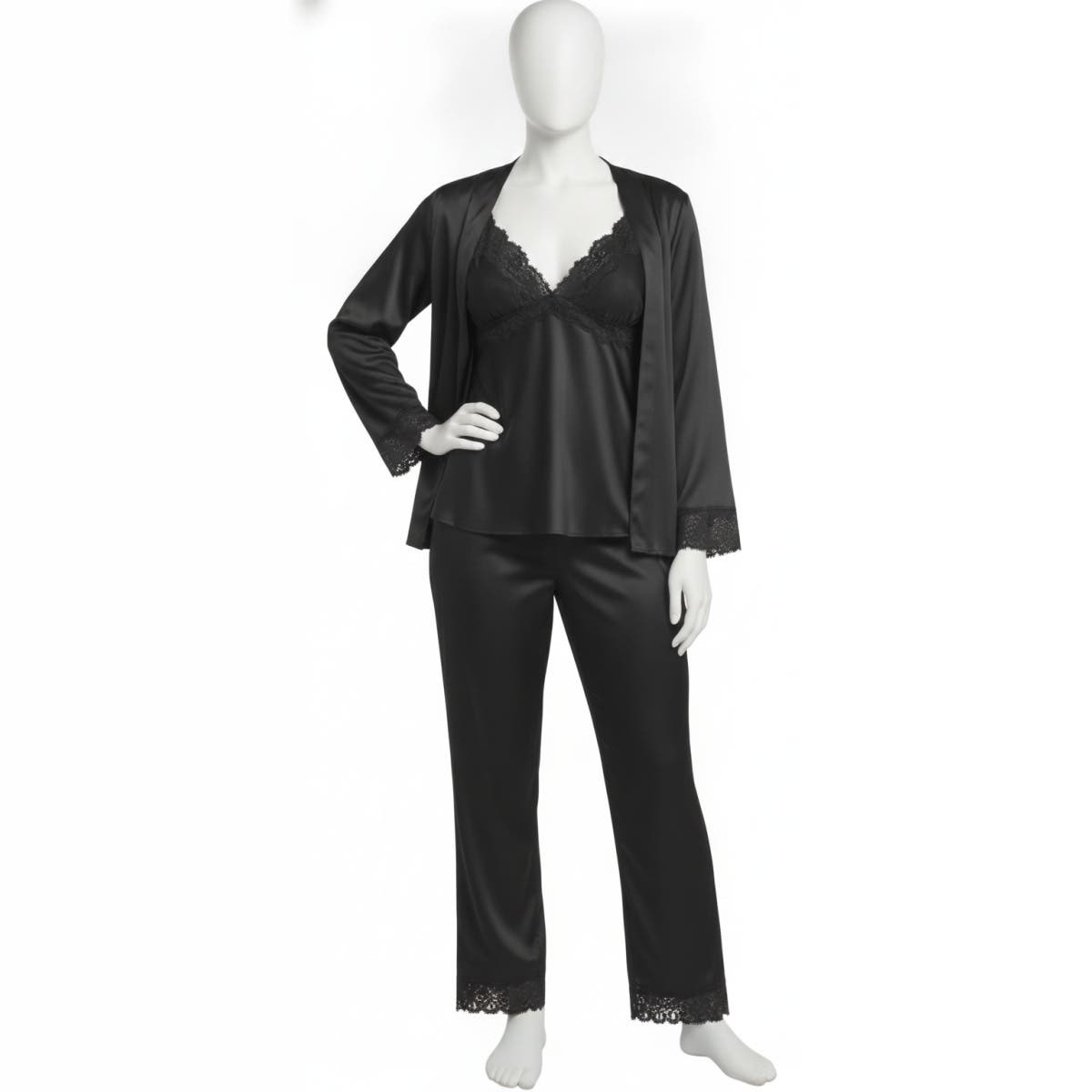Women's Lingerie Set - Gamal Sons, Chiffon & Satin & Lace, Size Small, 2-Piece, Model GS-0200-51260
