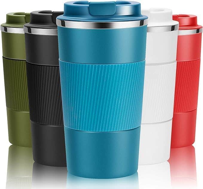 Generic Stainless Steel Vacuum Insulated Coffee Cup - Blue (380ml)
