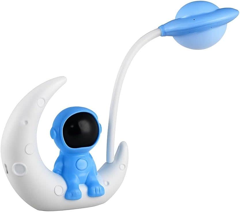 lamp Led desk adjustable usb powered reading light flexible study table lamp dual light source foldable design portable lamp for office bedroom bedside (Blue)