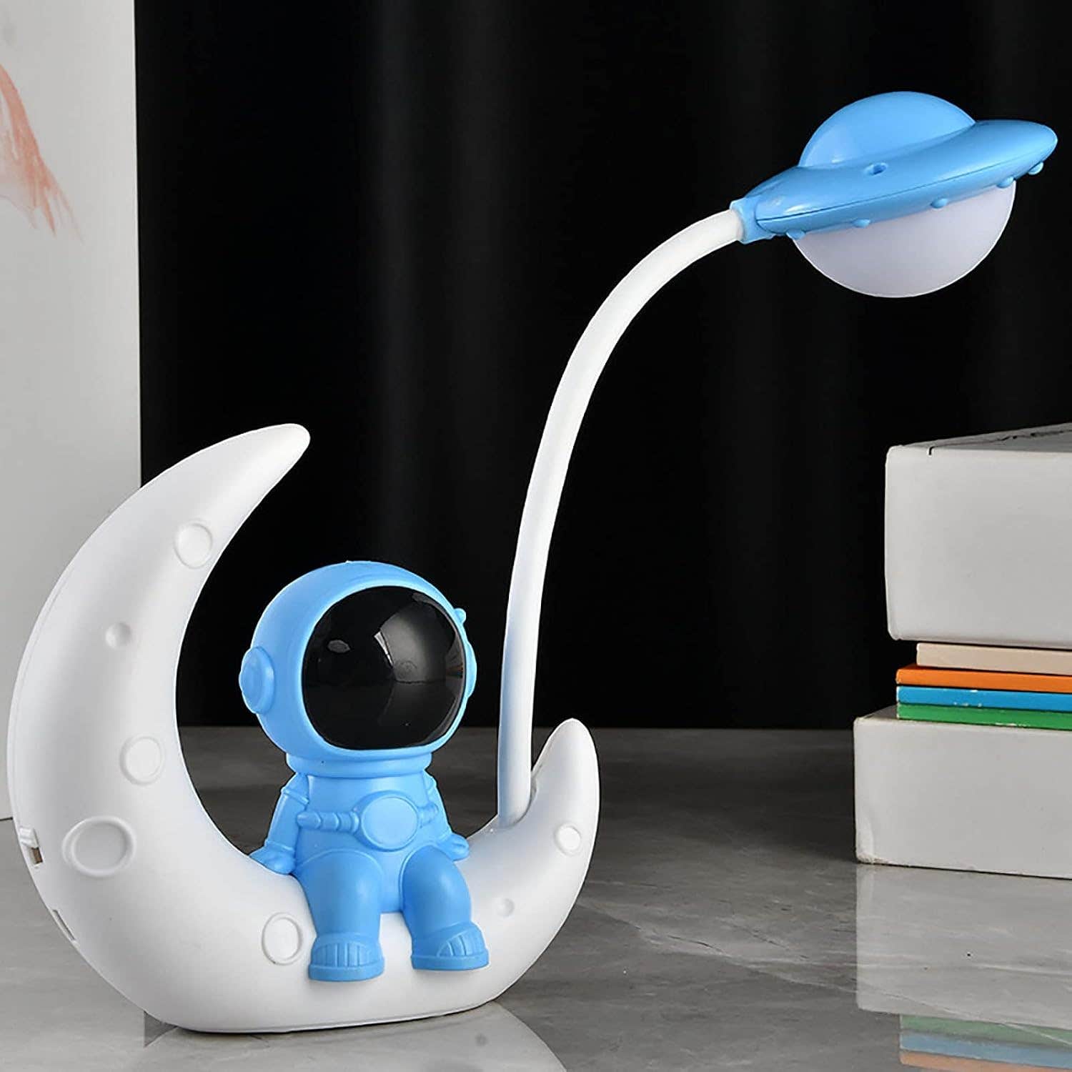 LED Desk Adjustable Lamp with Dual Light Sources, Lightweight Design, USB Power, and Multi-Angle Flexibility – Ideal for Reading, Studying, and Brightening Any Workspace (Blue)