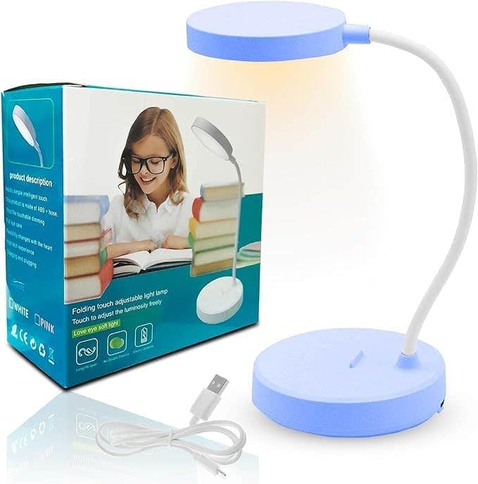 Desk Lamp Led, Desk Lamps For Studying Foldable Touch Adjustable Light Lamp: Your Ultimate Reading Companion with 3 levels light (EL-332 Blue)