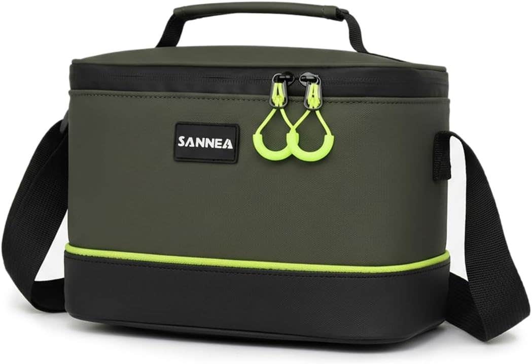 Thermal Lunch Bag 10 L Insulated Cooler Tote - Leak-Resistant Water-Resistant - Top Handle - Work, School, Picnic - Olive
