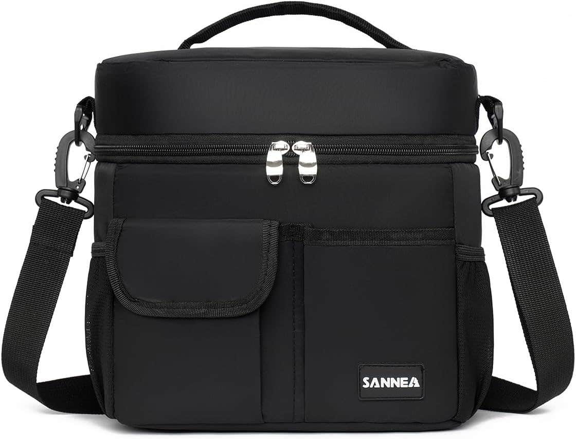Generic Thermal Lunch Bag 8 L Insulated Food Tote Waterproof Leakproof - Black