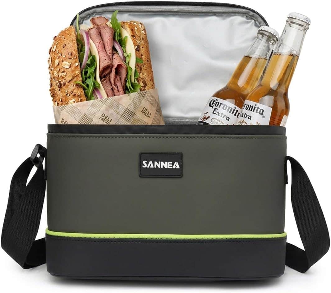 Lunch Bag 10 L Insulated Thermal Food Cooler Tote, Leak-Resistant Water-Resistant Lunch Box Bag with Top Handle for Work, School, Picnic and Meal Storage