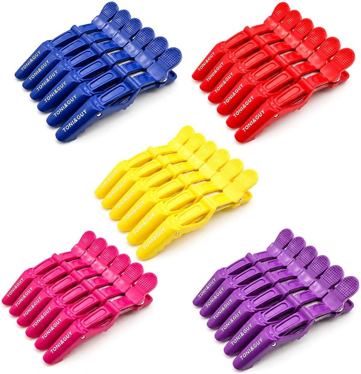 Professional Hair Styling Clips - 12 Pieces, Multicolor Plastic Clips for Salon & Home Styling