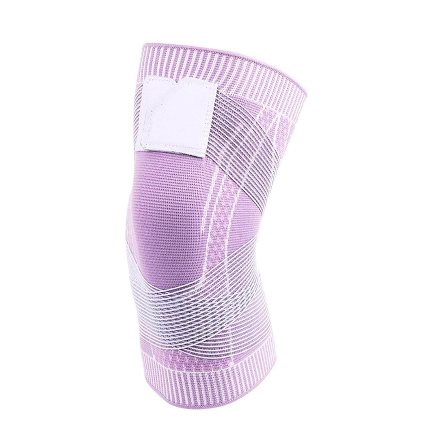 Adjustable 3D Knee Brace for Joint Pain Relief - Purple Polyester Compression Support