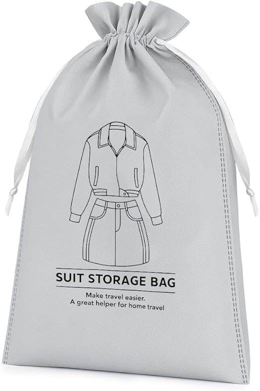 Generic Dustproof Suit Storage Travel Organizer Bag - Beige Polyester - 35x47CM