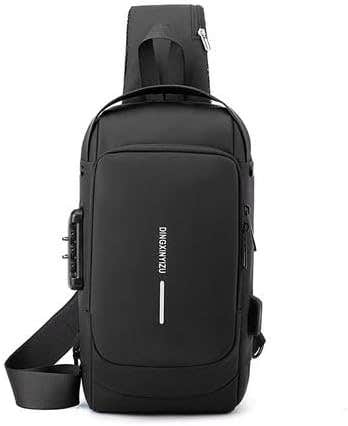 Anti-Theft Crossbody Sling Backpack with USB Charging - Waterproof Chest Bag for Men & Women