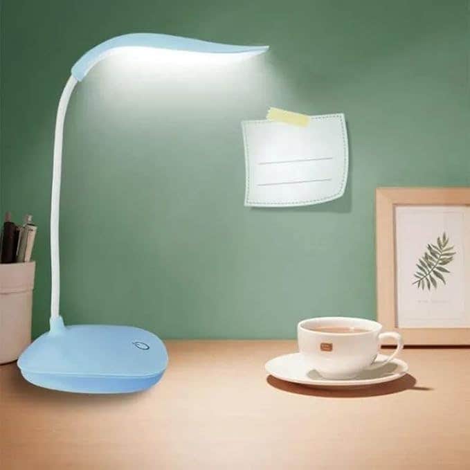 LED Desk Lamp Folding Portable USB Table Lamp With Touch Control 3 Brightness Levels Rechargeable Reading Study Light For Home Office Work Travel (Blue)