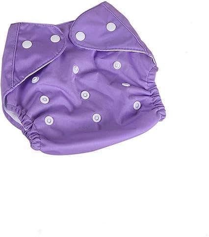 Baby Adjustable Cotton Pocket Diapers and Reusable Baby Washable Cloth Diaper Nappies for Babies InfantsToddlers@@ Age 0 to 3 Years (Purple)