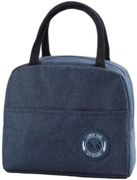 Lunch Box Bag for Women & Men, Portable & Waterproof Food Storage – Compact Foldable Lunch Organizer, Thermal Leak-Proof Cool Bag for Beach, School, Travel and Picnic (Blue)