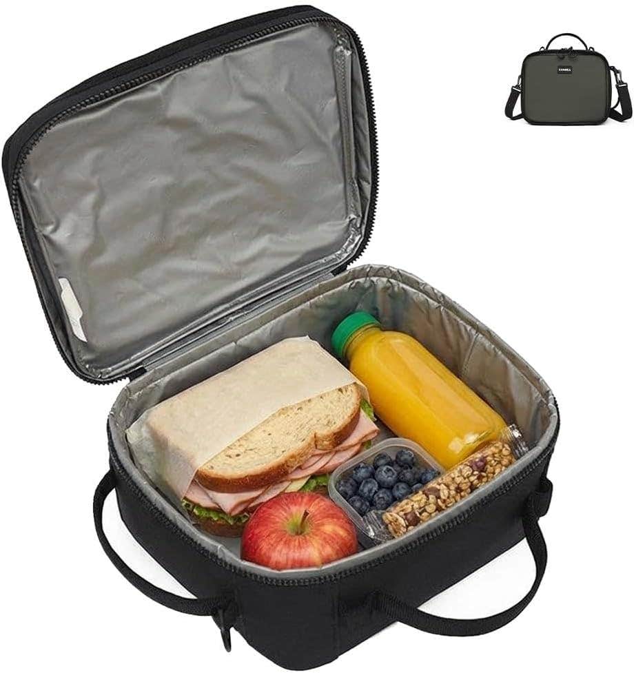 Insulated Lunch Bag 9 L Thermal Cooler Tote Waterproof Leakproof Lunch Box Carrier for Hot And Cold Food Work School Picnic Travel BB-531 (Black)