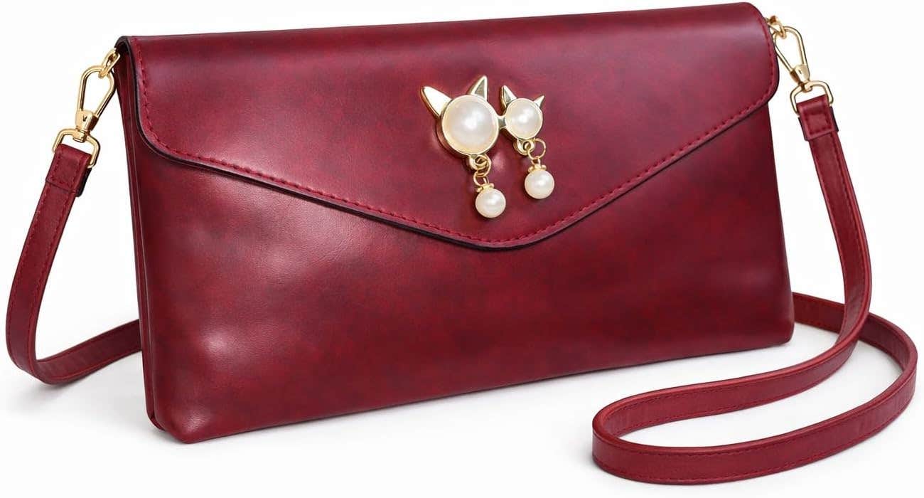 Generic Women's Pearl Trim Crossbody Handbag with Removable Strap