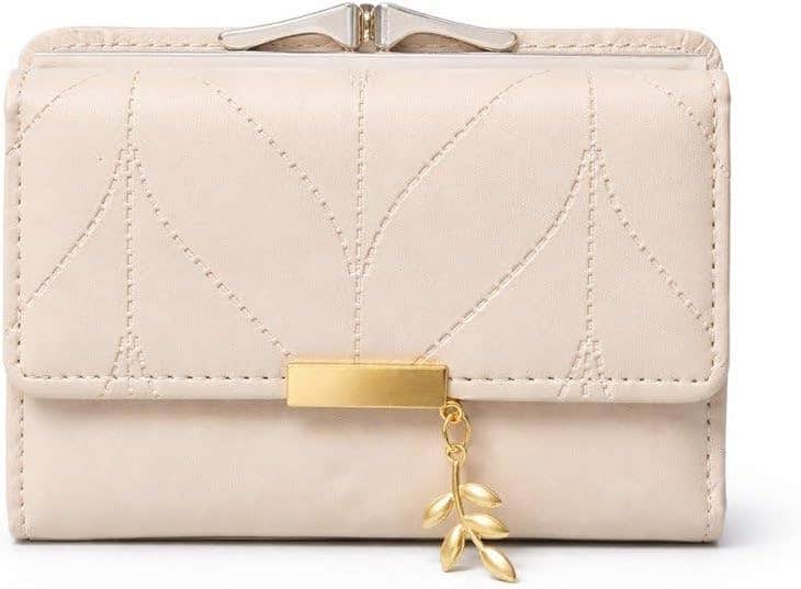 Elegant Quilted Women's Wallet with Gold Metal Closure - PU Leather