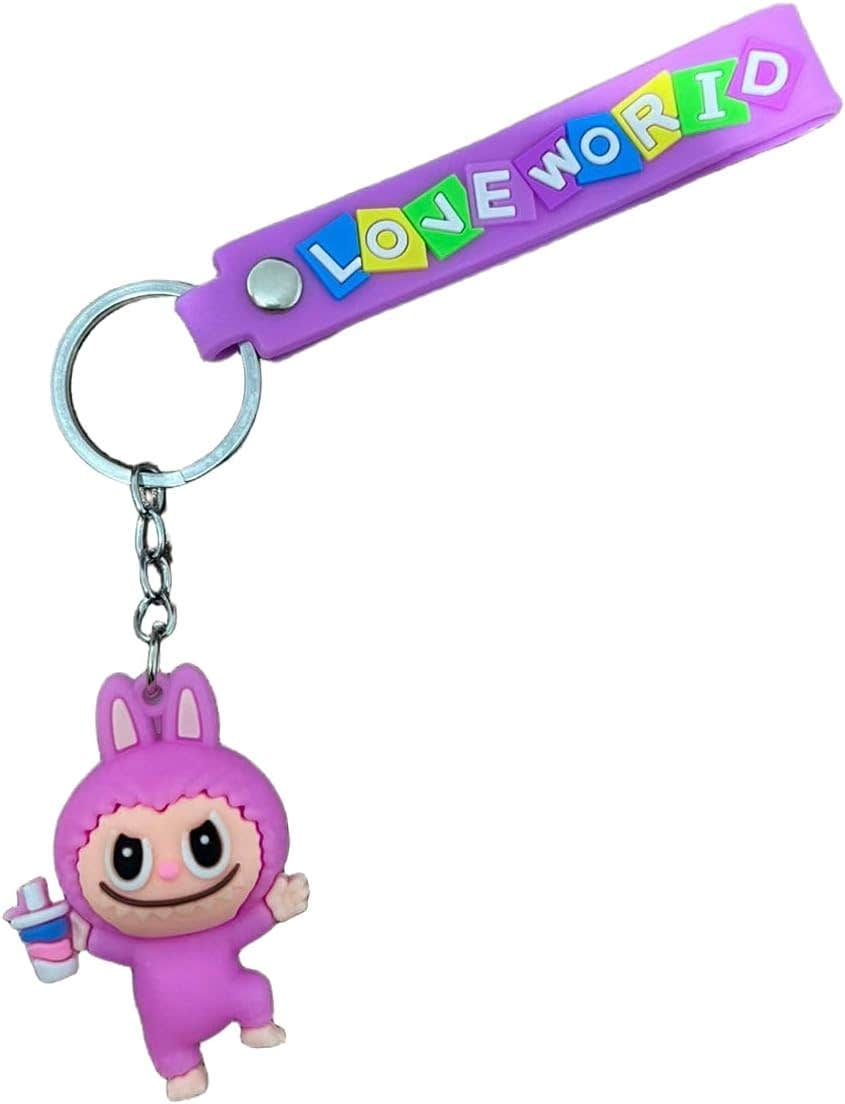 Colorful Bunny Character Keychain for Home and Car Keys - Durable Metal Design