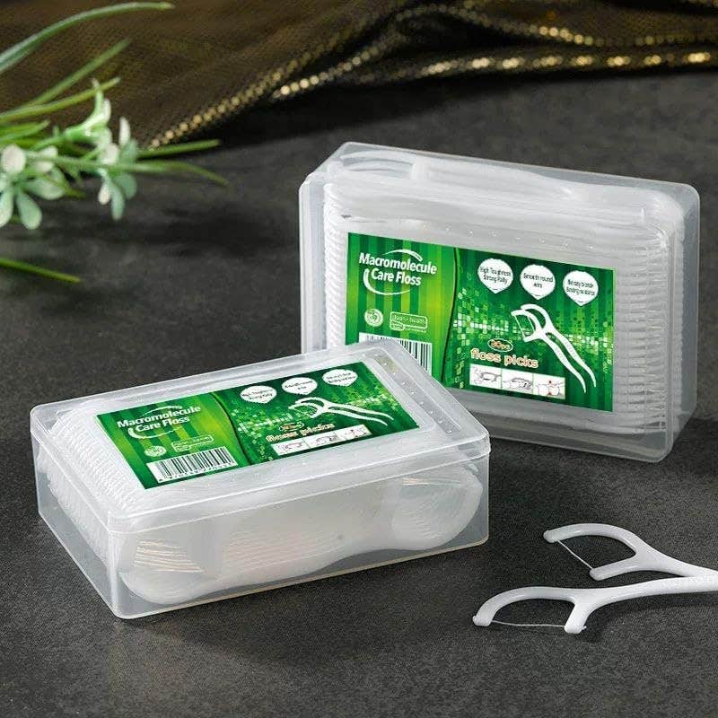 Plastic Dental Floss Toothpick - 40 Sticks for Plaque Removal