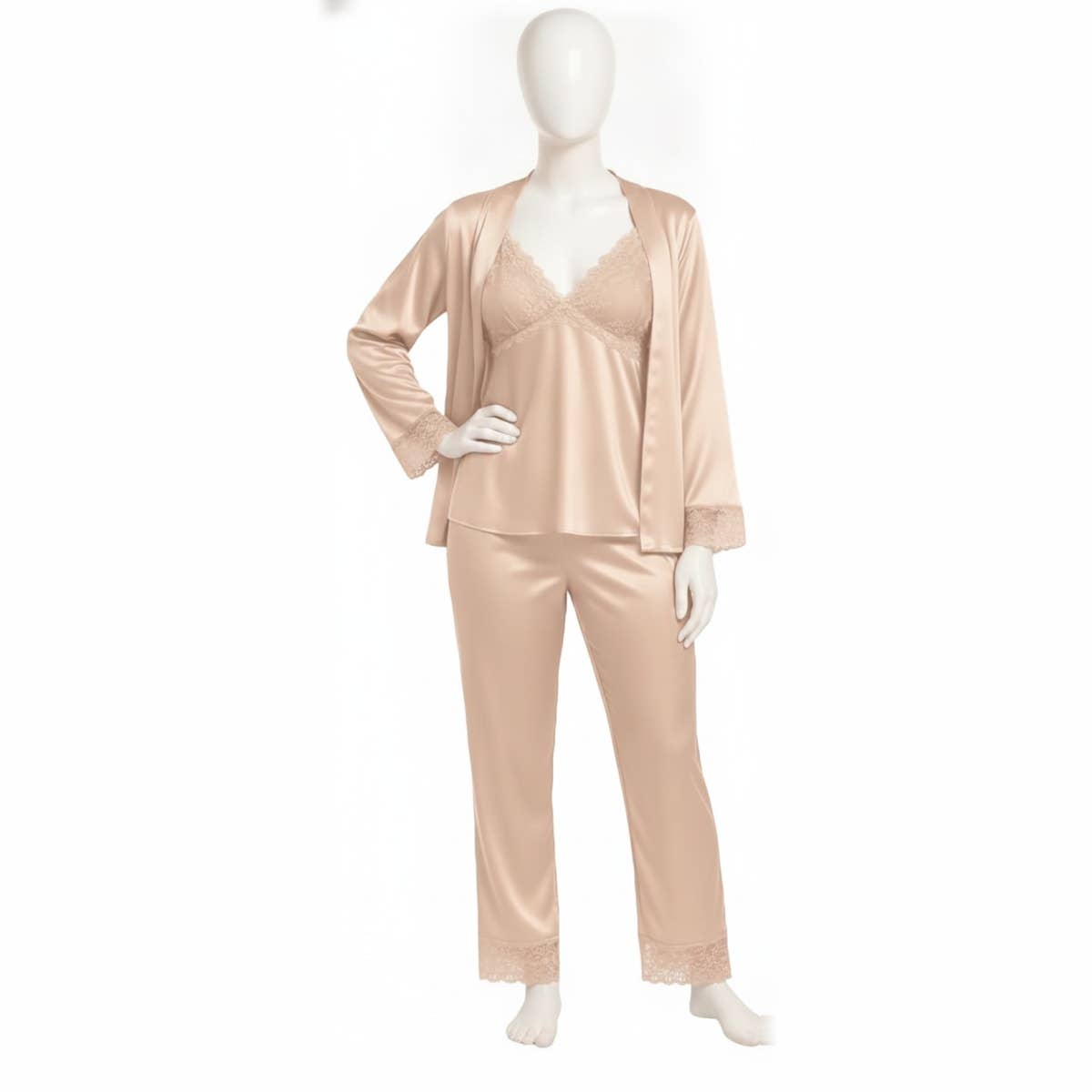 Women's Lingerie Set - Gamal Sons, Chiffon & Satin & Lace, Size Small, 2-Piece, Model GS-0200-51260